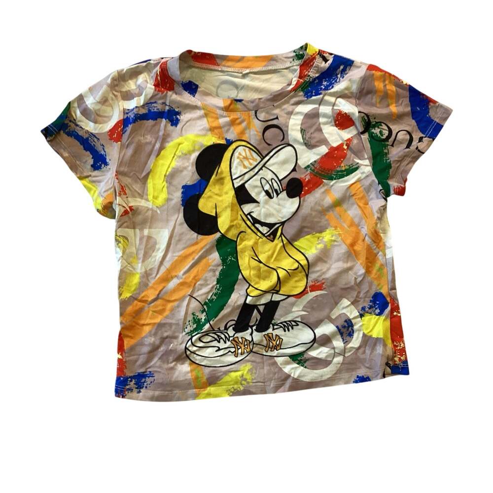 Colorful Cropped Mickey Tee - Picture 2 of 5